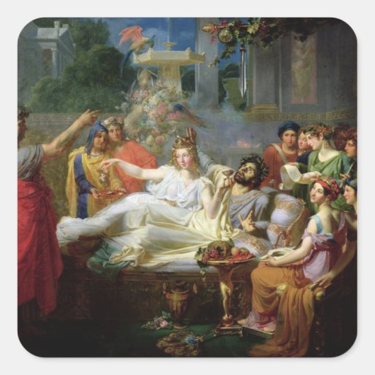 Het zwaard van Damocles Vierkante Sticker (Voorkant)