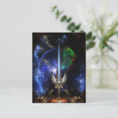 Het Zwaard van de Vleugel van de engel van Fractal Briefkaart (Staand voorkant)