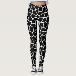 Het zwart-witte Dierlijke Patroon van de Druk van Leggings