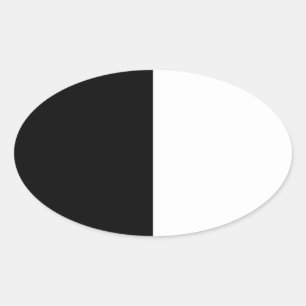 Het zwart-witte Midden past dit aan Ovale Sticker