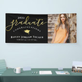 Het Zwarte Afstuderen van de Foto van het Manuscri Spandoek (Beurs)