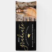 Het Zwarte Afstuderen van de Foto van het Manuscri Spandoek (Verticaal)