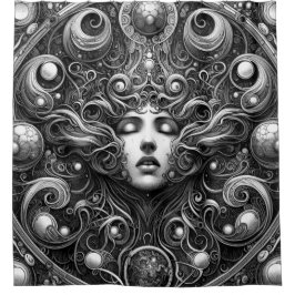 Het zwarte album Shower Curtain Douchegordijn