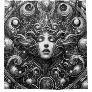 Het zwarte album Shower Curtain Douchegordijn