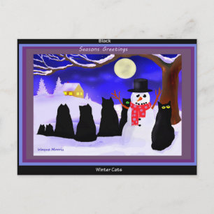 Het zwarte briefkaart van de kattenKerstmis van de