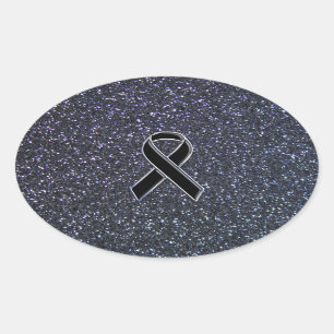 Het zwarte Decor van het Lint Ovale Sticker