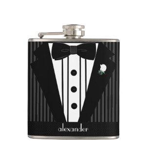 Het zwarte en Grijze smoking-Huwelijk van de Heupfles