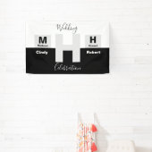 Het zwarte en witte basishuwelijk spandoek (Insitu)