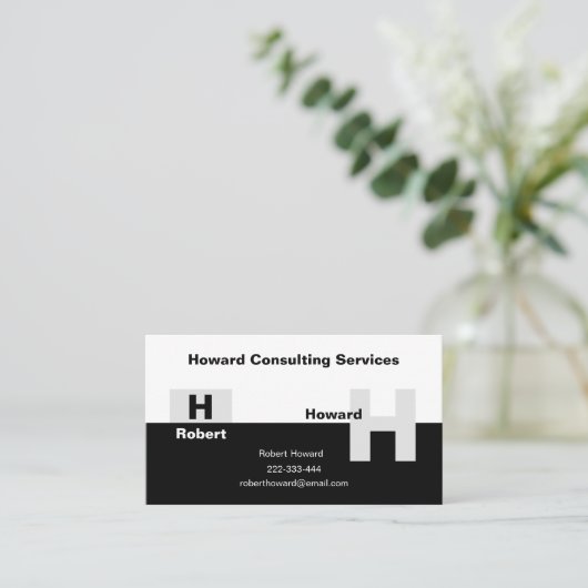 Het zwarte en witte basisVisitekaartje Visitekaartje (Staand voorkant)