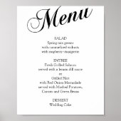 Het zwarte en witte elegante menu van de manuscrip poster (Voorkant)