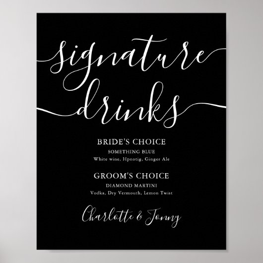 Het zwarte en Witte Teken van de Handtekening van Poster (Voorkant)