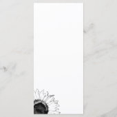 Het zwarte en Witte Zonnebloemen Weddenschap Menu (Achterkant)