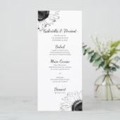 Het zwarte en Witte Zonnebloemen Weddenschap Menu (Staand voorkant)