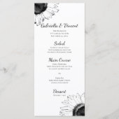 Het zwarte en Witte Zonnebloemen Weddenschap Menu (Voorkant)