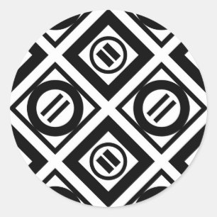 Het zwarte Geometrische Patroon van het Gelijke Ronde Sticker