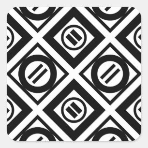 Het zwarte Geometrische Patroon van het Gelijke Vierkante Sticker