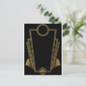 Het zwarte Gouden Briefkaart van het Art deco (Staand voorkant)