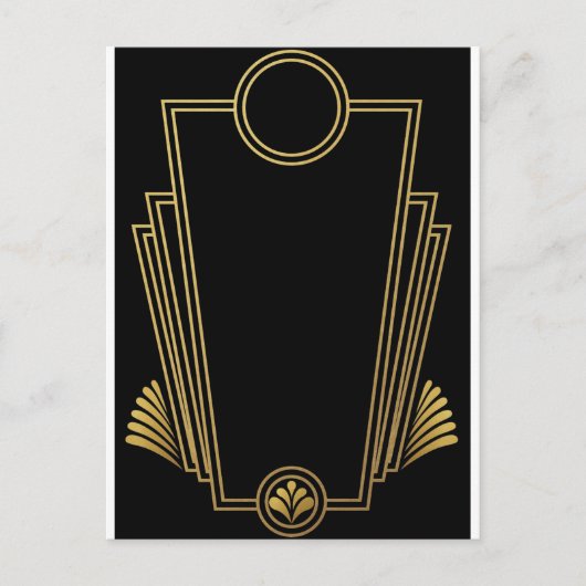 Het zwarte Gouden Briefkaart van het Art deco (Voorkant)