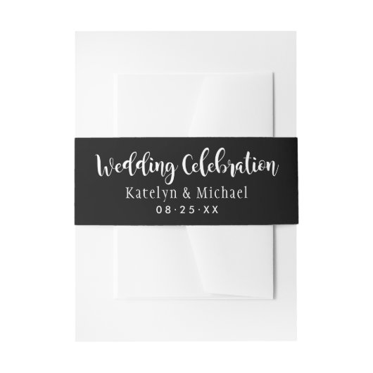 Het zwarte handgeschreven Manuscript van de Vierin Uitnodigingen Wikkel (Voorkant Voorbeeld)