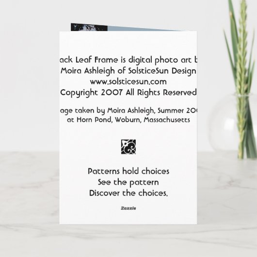 Het zwarte Lijst van het Blad Kaart (Achterkant)