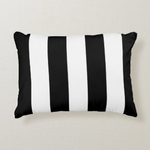 Het zwarte Patroon van Stripes {kies uw achtergron Accent Kussen