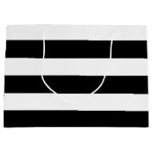 Het zwarte Patroon van Stripes {kies uw achtergron Groot Cadeauzakje (Voorkant)