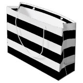 Het zwarte Patroon van Stripes {kies uw achtergron Groot Cadeauzakje (Achterkant Gekanteld)