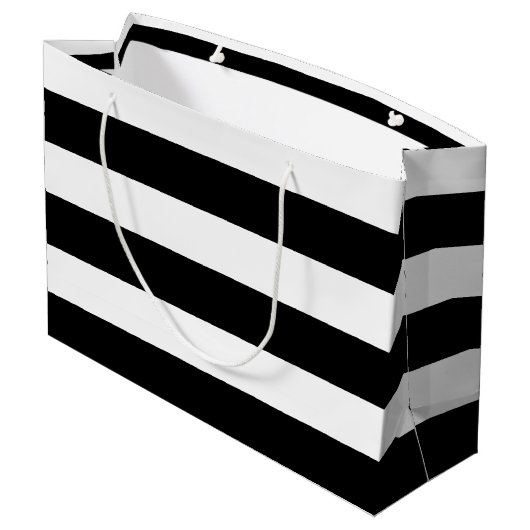 Het zwarte Patroon van Stripes {kies uw achtergron Groot Cadeauzakje (Achterkant Gekanteld)