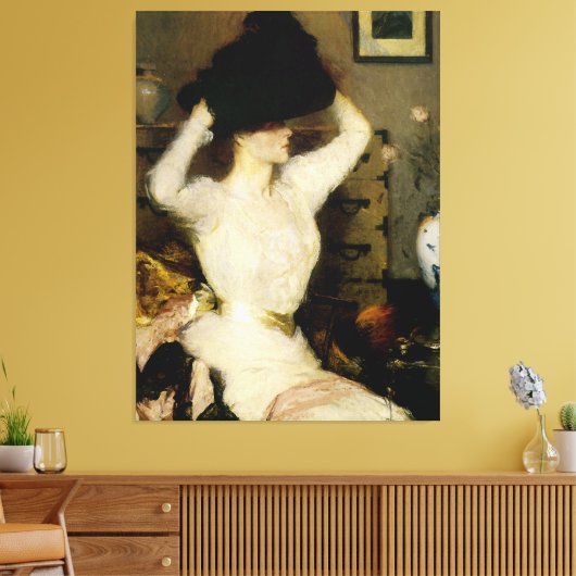 Het zwarte Pet Canvas Afdruk (Insitu (Woonkamer))