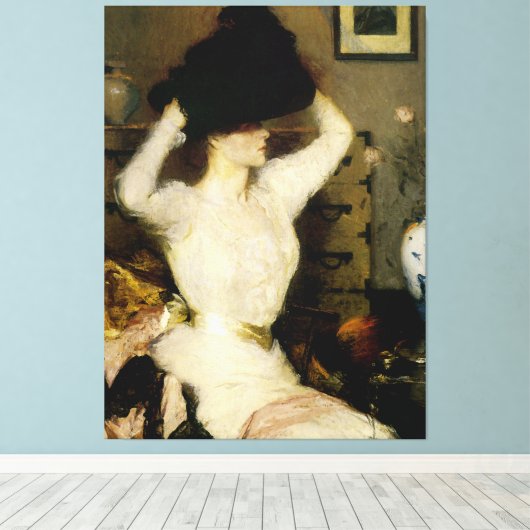 Het zwarte Pet Canvas Afdruk (Insitu (Houten vloer))