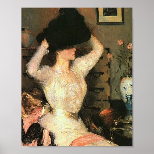 Het zwarte Pet van Frank Weston Benson Fine Arts Poster (Voorkant)
