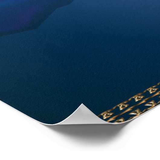 Het zwarte Roos en Dagger Print (Hoek)