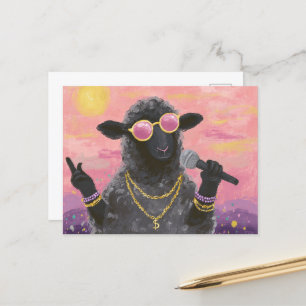 Het Zwarte Schaap dat Rockt Briefkaart
