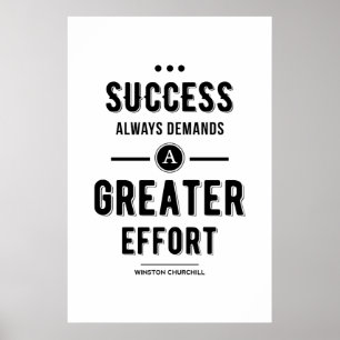 Het zwarte Succes vereist altijd een grotere inspa Poster