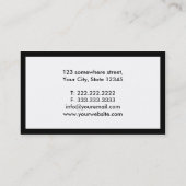 Het zwarte Visitekaartje van de Leraar van het (Achterkant)