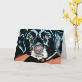 Het zwarte Wenskaart van de Hond van het Kaart (Gele Bloem)