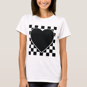 HET ZWARTE WITTE GERUITE GEVOEL VAN HET PATROON T-SHIRT