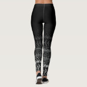 Het zwarte & Witte Patroon van de Krabbel onder Leggings (Achterkant)