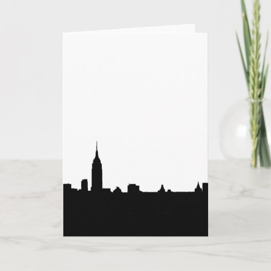 Het zwarte & Witte Silhouet van New York Kaart (Voorkant)