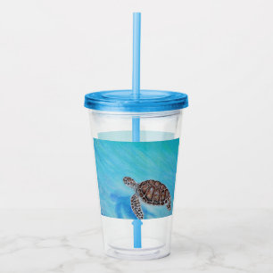 Het zwemmen het Schilderen van de Schildpad van Acryl Drinkbeker