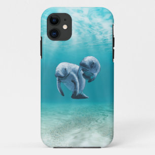 Het Zwemmen twee Manatees iPhone 11 Hoesje
