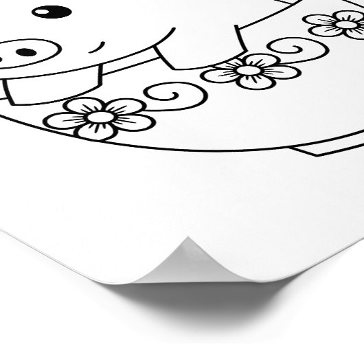 Het zwerven pingelt in een Teacup Kleurenpagina Poster (Hoek)