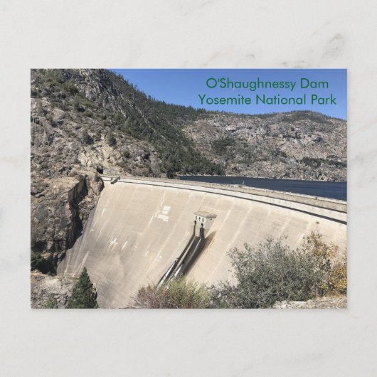 Hetch Hetchy's O'Shaughnessy Dam in Yosemite Briefkaart (Voorkant)