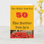 Hete 50e verjaardag wensen kaart (Gele Bloem)