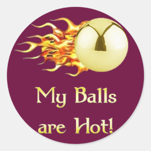 Hete Ballen Flaming Pinball Ronde Sticker