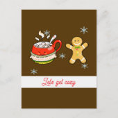 Hete cacao drink + peperkoek man briefkaart (Voorkant)