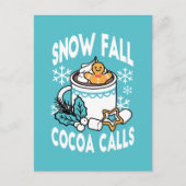 Hete cacao en wintercharme - Snow Herfst Cocoa Cal Briefkaart (Voorkant)