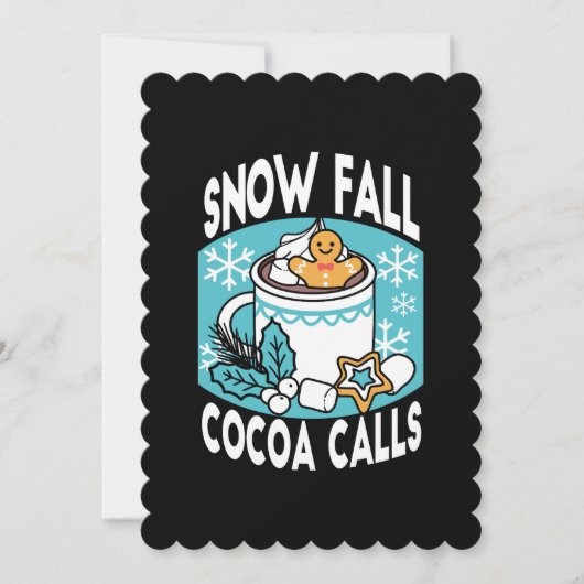 Hete cacao en wintercharme - Snow Herfst Cocoa Cal Kaart (Voorkant)