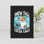 Hete cacao en wintercharme - Snow Herfst Cocoa Cal Kaart (Staand voorkant)
