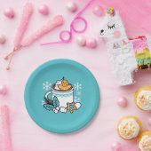 Hete cacao en wintercharme - Snow Herfst Cocoa Cal Papieren Bordje (Feest)